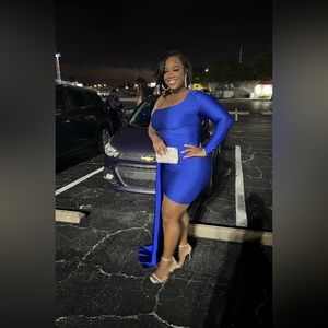 royal  blue mid dress